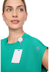 Teal Tonic - Women's Round Neck Tuckable Scrub Top (View 3)
