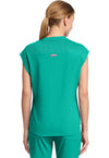 Teal Tonic - Med Couture AMP Women Scrub Top - Back View