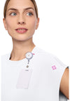White - Women's Round Neck Tuckable Scrub Top (View 3)