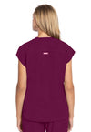Wine - Med Couture AMP Women Scrub Top - Back View