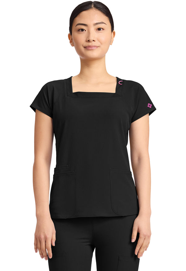 Women's 3-Pocket Square Neck Scrub Top