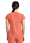 Coral Fusion - Med Couture AMP Women Scrub Top - Back View