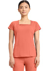 Coral Fusion - Med Couture AMP Women Scrub Top - Front View