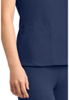 Navy - Women's 3-Pocket Square Neck Scrub Top (View 2)