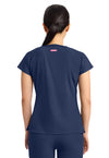 Navy - Med Couture AMP Women Scrub Top - Back View