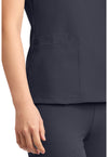 Pewter - Women's 3-Pocket Square Neck Scrub Top (View 2)