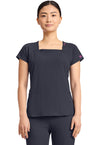 Pewter - Med Couture AMP Women Scrub Top - Front View