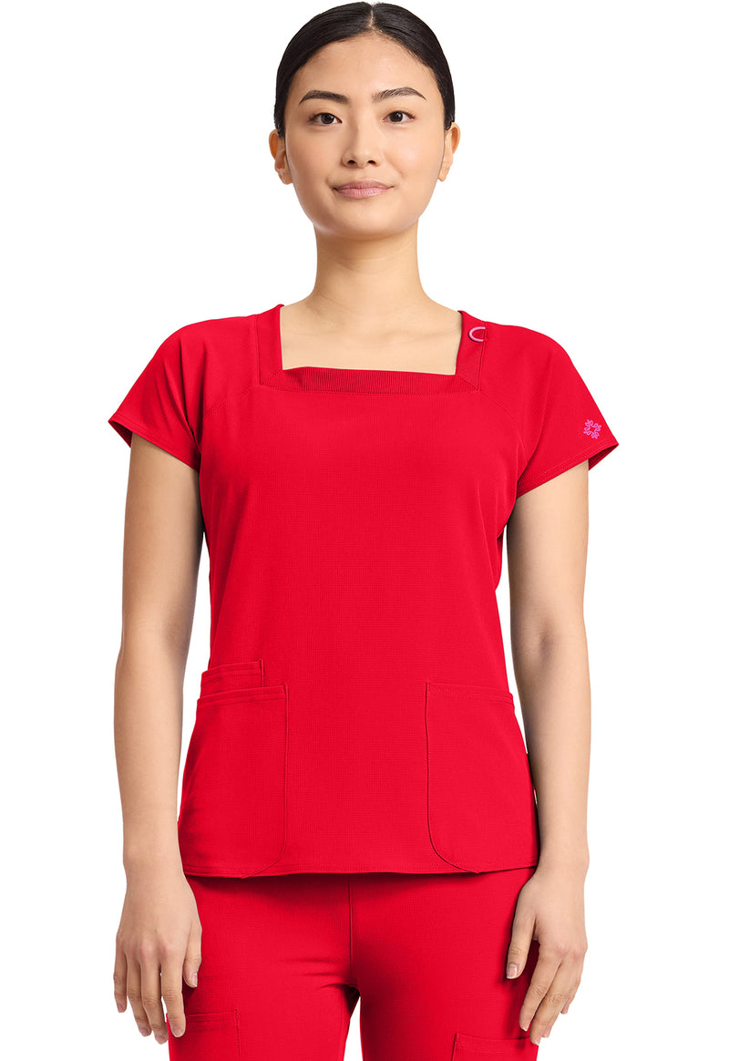 Solar Flare - Med Couture AMP Women Scrub Top - Front View