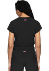 Black - Quarter Zip V-Neck Tuckable Top (Back)