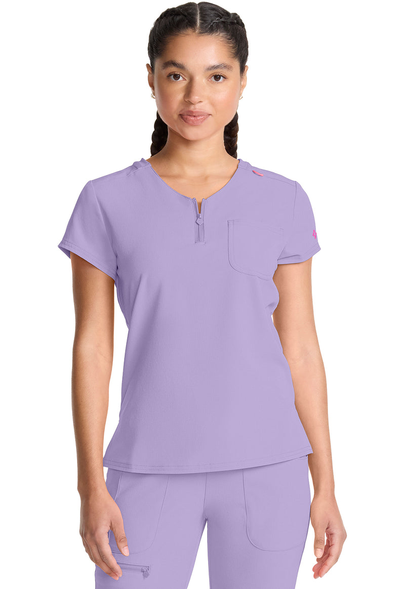 Digital Lavender - Quarter Zip V-Neck Tuckable Top