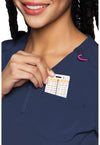 Navy - Quarter Zip V-Neck Tuckable Top (View 2)