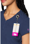 Navy - Quarter Zip V-Neck Tuckable Top (View 3)