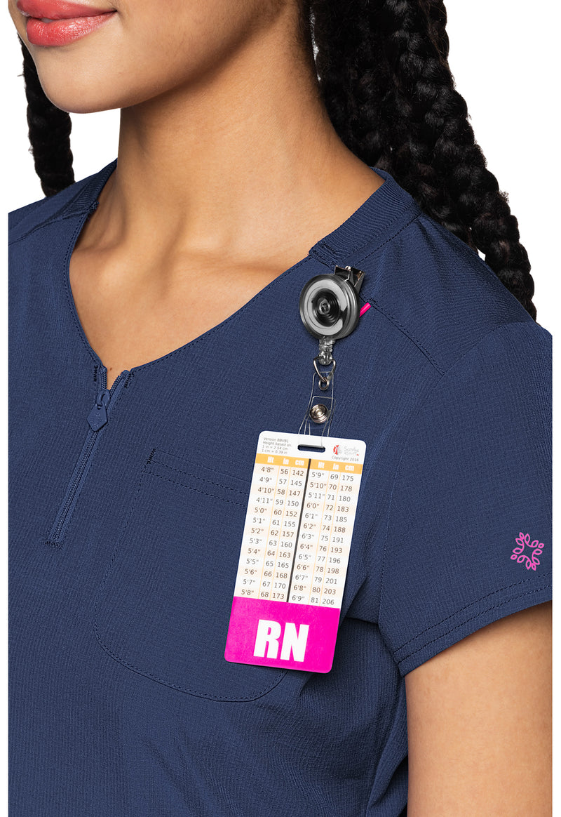 Navy - Quarter Zip V-Neck Tuckable Top (View 3)