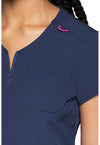 Navy - Quarter Zip V-Neck Tuckable Top (View 4)