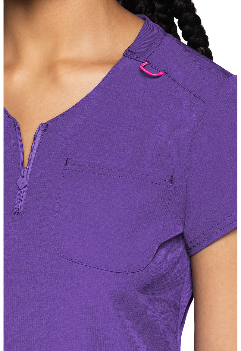 Purple Surge - Quarter Zip V-Neck Tuckable Top (View 4)