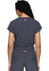 Pewter - Quarter Zip V-Neck Tuckable Top (Back)