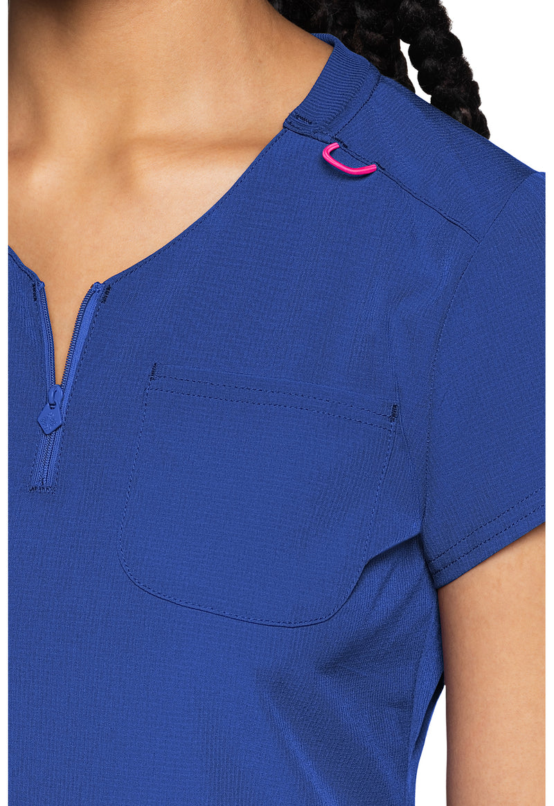 Royal - Quarter Zip V-Neck Tuckable Top (View 4)