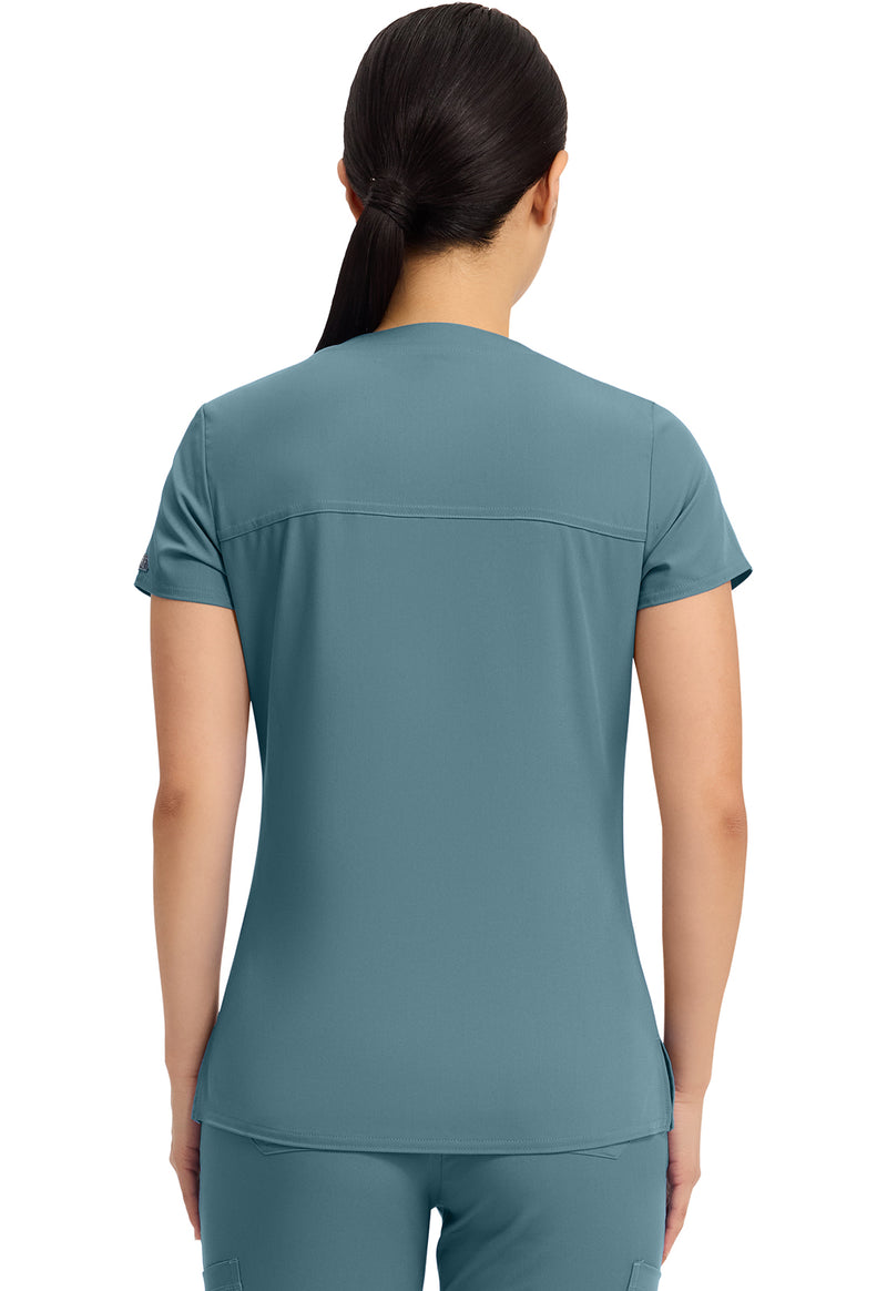 Blue Jean Baby - Med Couture Touch Women Scrub Top - Back View