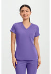 Electric Lavender - Med Couture Touch Women Scrub Top - Front View