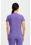 Electric Lavender - Med Couture Touch Women Scrub Top - Back View