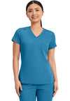 Mali-Blue Shore - Med Couture Touch Women Scrub Top - Front View