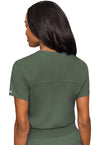 Olive - Med Couture Touch Women Scrub Top - Back View