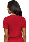 Red - Med Couture Touch Women Scrub Top - Back View
