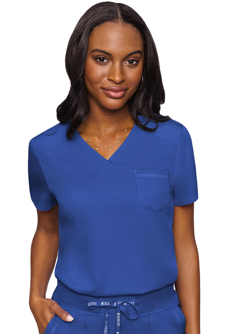 Royal - Med Couture Touch Women Scrub Top - Front View