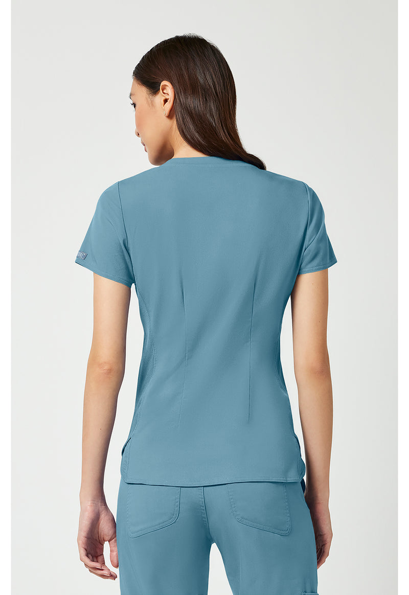 Blue Jean Baby - Med Couture Touch Women Scrub Top - Back View