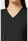 Black - Women's V-Neck Shirttail Scrub Top (View 2)