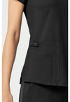 Black - Women's V-Neck Shirttail Scrub Top (View 3)