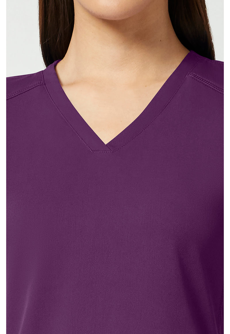 Eggplant - Women's V-Neck Shirttail Scrub Top (View 2)