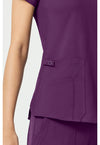 Eggplant - Women's V-Neck Shirttail Scrub Top (View 3)