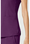 Eggplant - Women's V-Neck Shirttail Scrub Top (View 4)