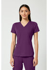 Eggplant - Med Couture Touch Women Scrub Top - Front View
