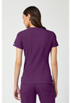 Eggplant - Med Couture Touch Women Scrub Top - Back View