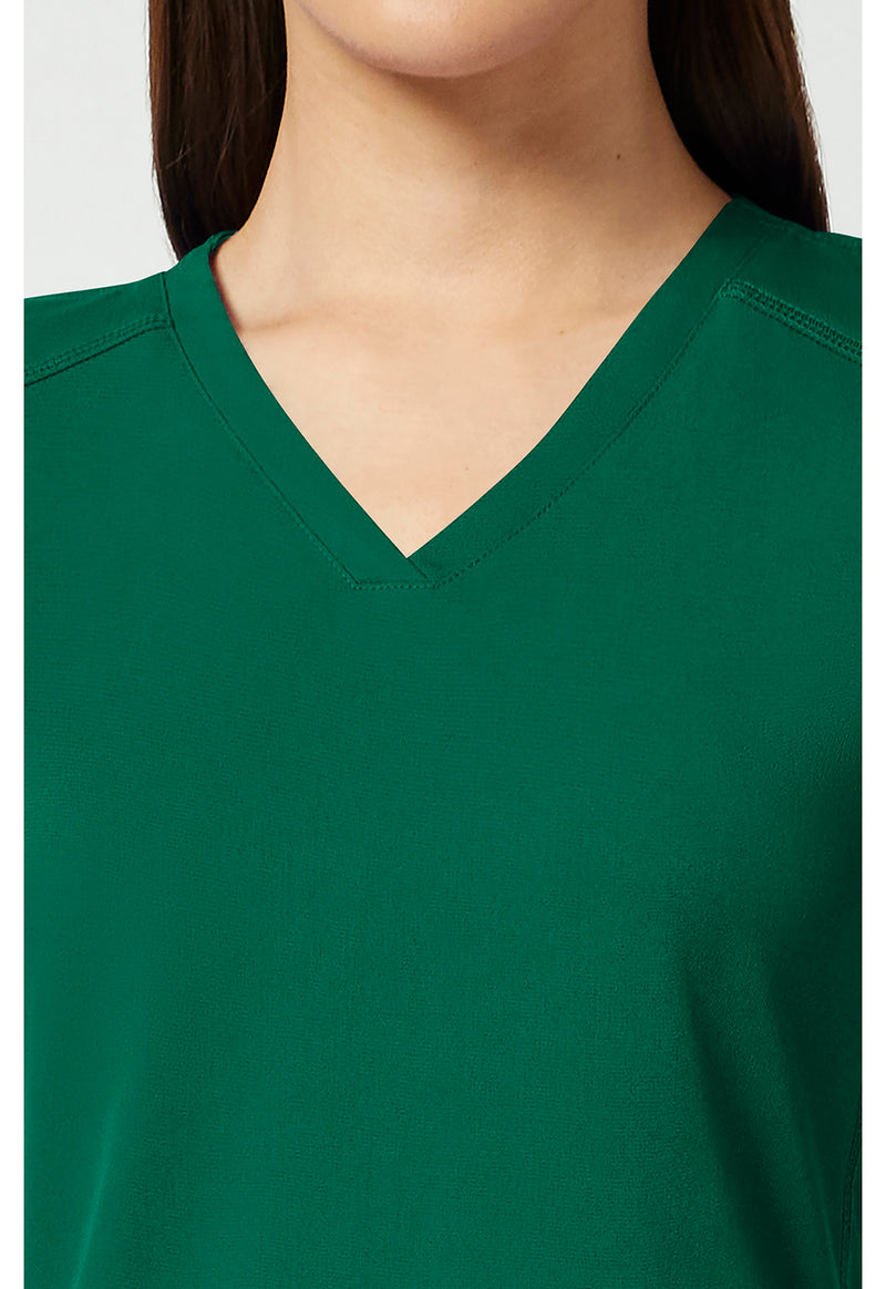 Hunter Green - Women's V-Neck Shirttail Scrub Top (View 2)