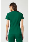 Hunter Green - Med Couture Touch Women Scrub Top - Back View