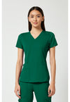 Hunter Green - Med Couture Touch Women Scrub Top - Front View