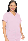 Ice Pink - Med Couture Touch Women Scrub Top - Front View