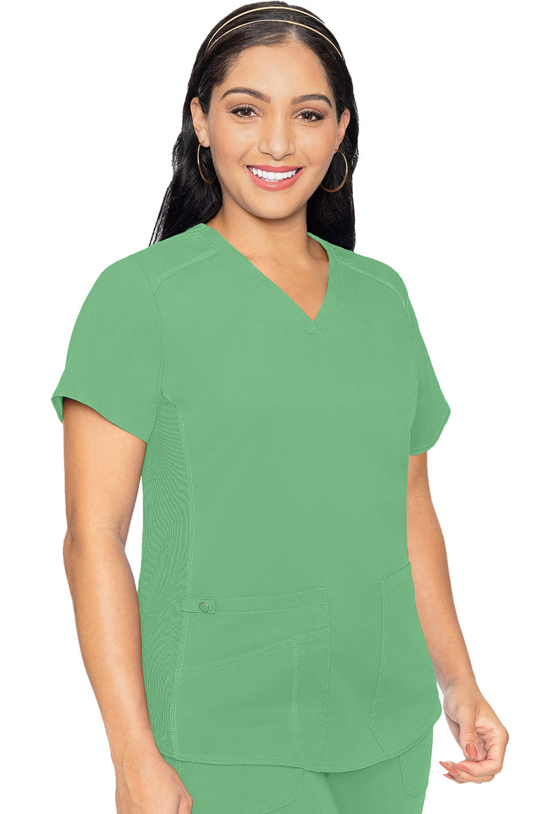 Kiwi Lime - Med Couture Touch Women Scrub Top - Front View