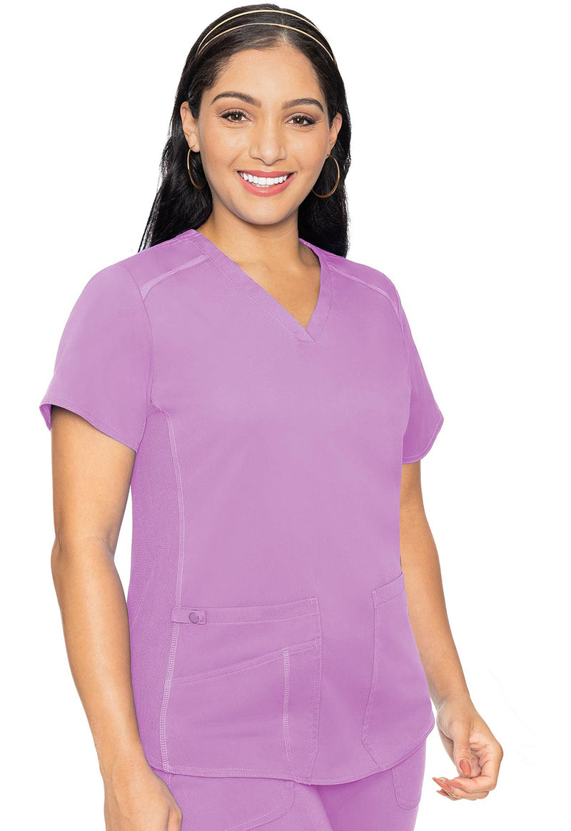 Lilac - Med Couture Touch Women Scrub Top - Front View