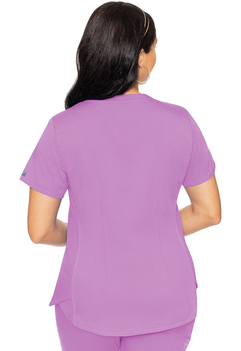 Lilac - Med Couture Touch Women Scrub Top - Back View