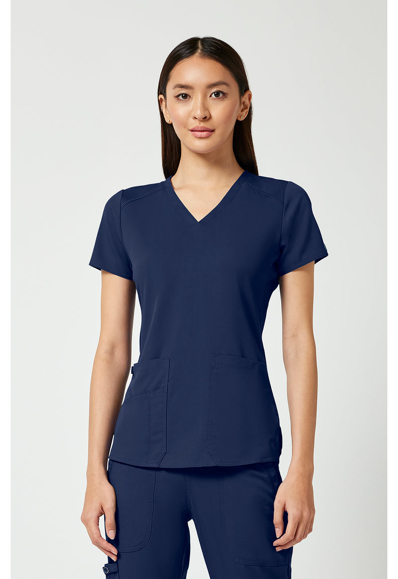 Navy - Med Couture Touch Women Scrub Top - Front View