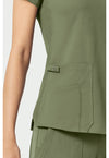 Olive - Women's V-Neck Shirttail Scrub Top (View 3)