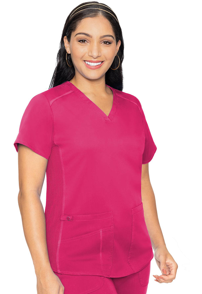 Pink Punch - Med Couture Touch Women Scrub Top - Front View