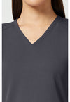 Pewter - Women's V-Neck Shirttail Scrub Top (View 2)