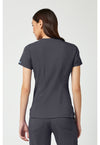 Pewter - Med Couture Touch Women Scrub Top - Back View