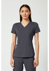 Pewter - Med Couture Touch Women Scrub Top - Front View