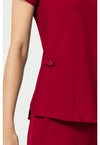 red - V-Neck Shirttail Top (View 3)